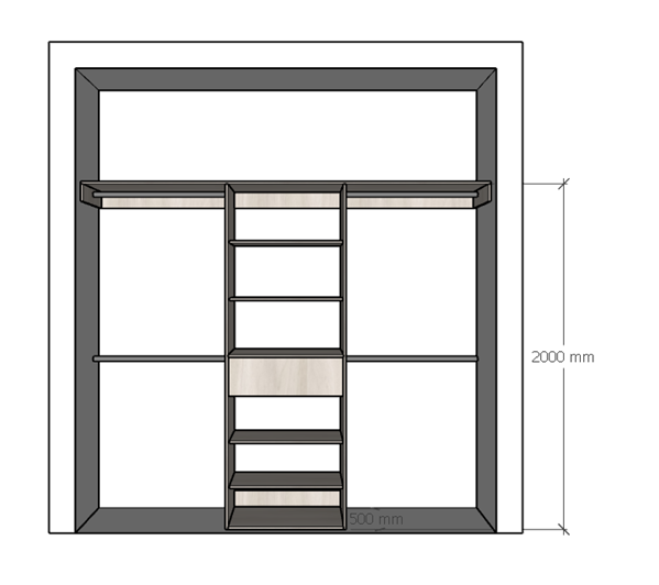 CLOSET SIN PUERTA M4