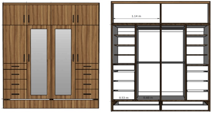 CLOSET CON PUERTAS M14 (7 MODULOS)